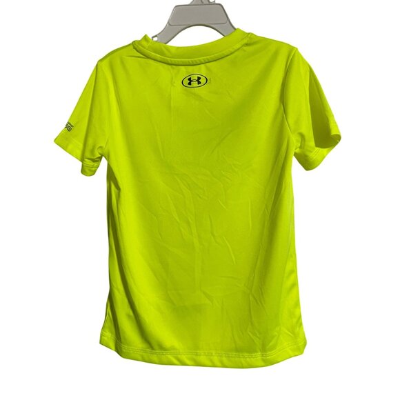 Under Armour Kids Neon Yellow UPF 50 Swim Shirt 100% Polyester Short Sleeve Sz 5 - Picture 2 of 6